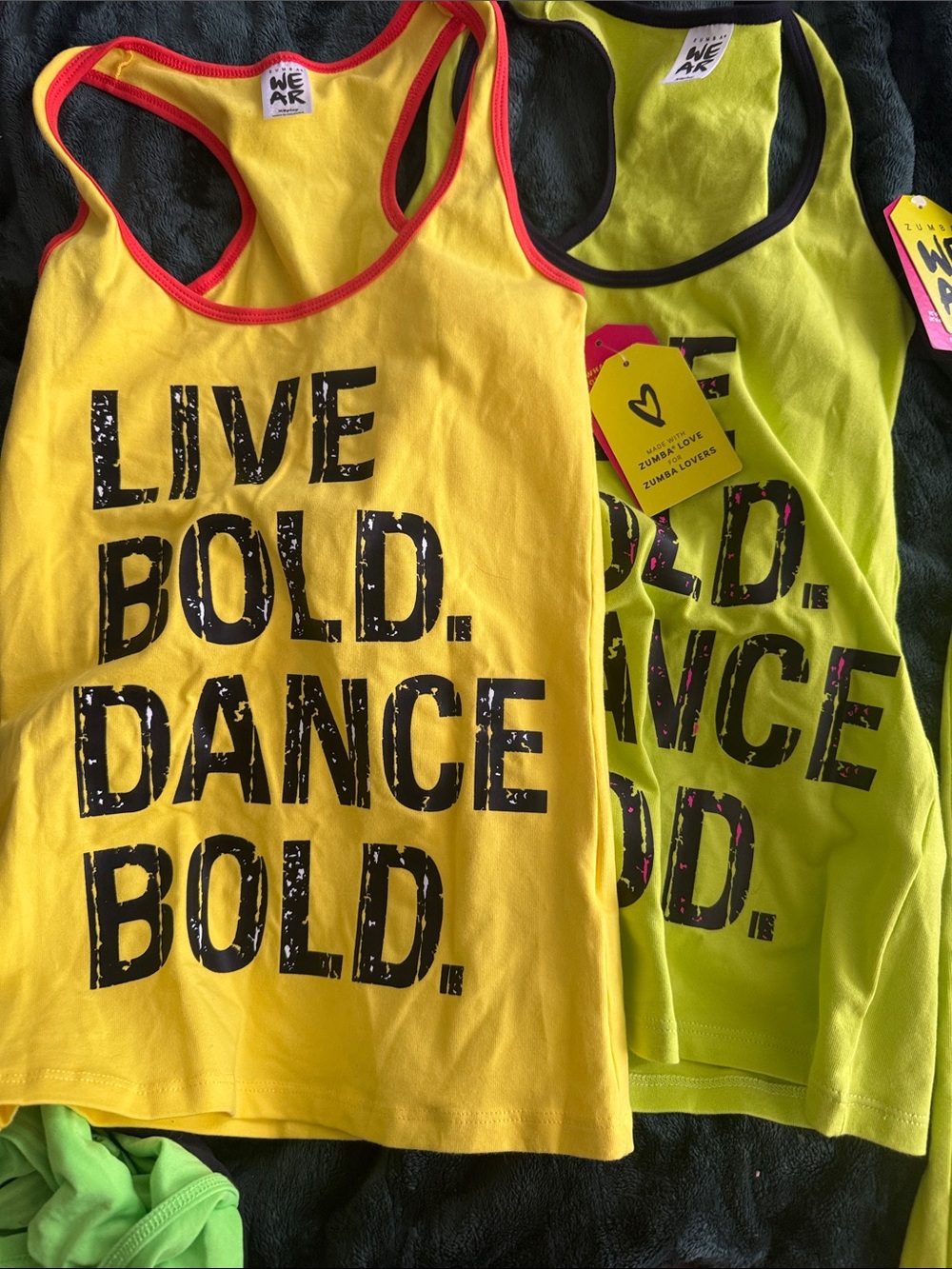 Yellow Racerback Tank Top - Live Bold Dance Bold